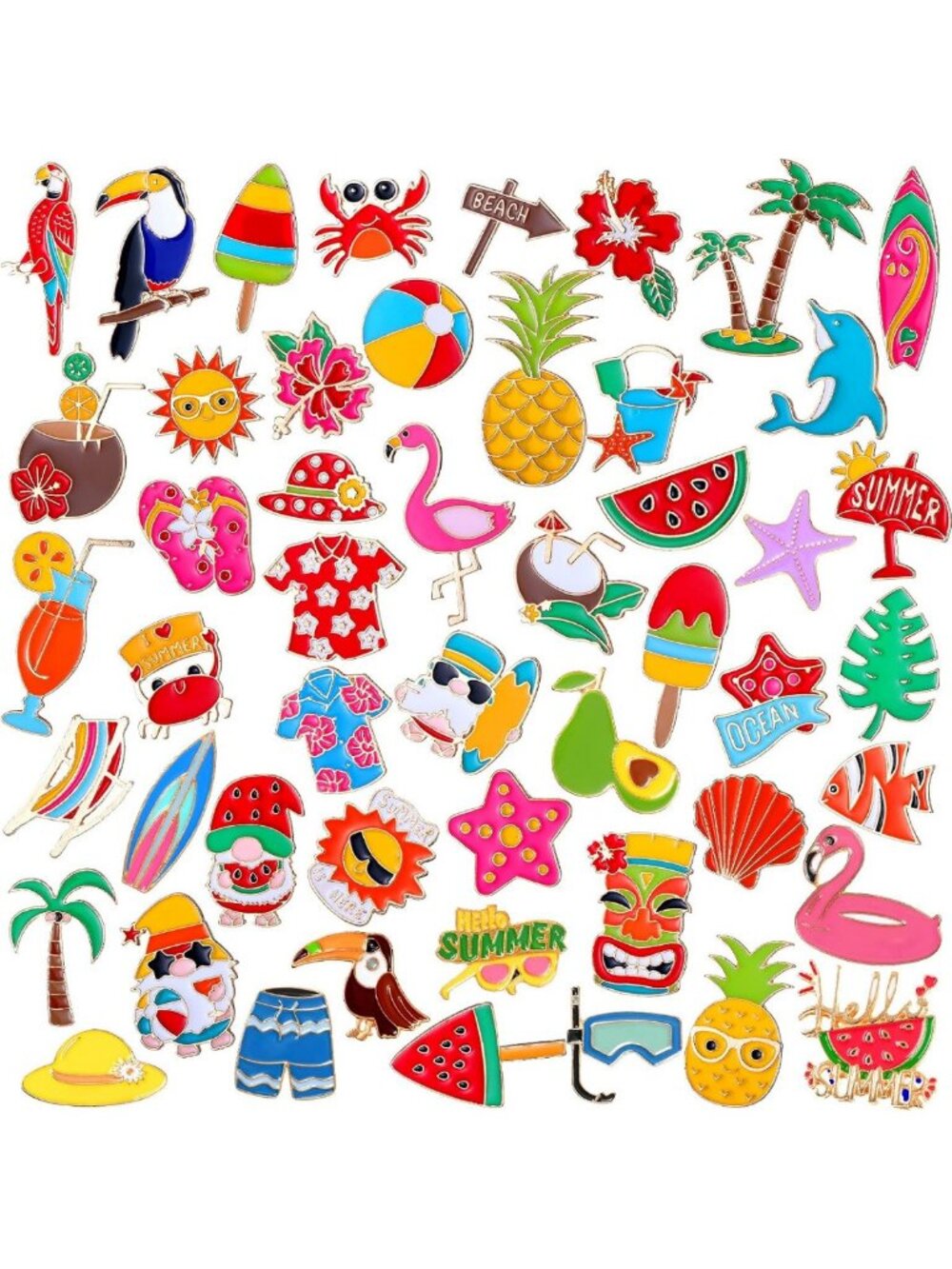 100 Enamel Lapel Pins Bulk Set - Cute Brooches for Gifts & Collecting